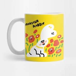 Monster Rabbit and Flowers Mug